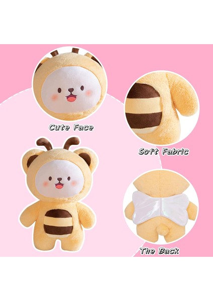 Arı Peluş Yastık Sevimli Bumble Bee Plushie Böcek Doldurulmuş Hayvan Çocuklar Için Hediye Sarı 9" (Yurt Dışından)