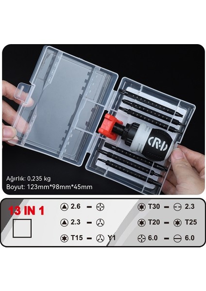 Çok Fonksiyonlu Kombinasyon 13'ü 1 Arada Çift Amaçlı Tornavida Seti (Yurt Dışından)