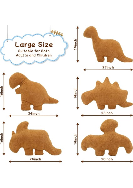 Dino Tavuk Nugget Yastık, Büyük Dino Tavuk Nugget Peluş 24X16 Inç, Dinozor Tavuk Nuggets Doldurulmuş Oyuncak Dinozor Tema Parti Dekorasyonu Çocuklar Için Doğum Günü Hediyesi (T-Rex) (Yurt Dışından) fiyatları