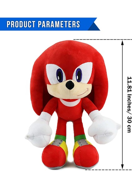 Kırmızı Sonic Knuckles Peluş Oyuncak - 12'' Süper Yumuşak Doldurulmuş Hayvan - Otantik Tasarım - Sonic Hayranları Için Mükemmel -Kız ve Erkek Çocuklar Için Hediye- 12'' (Kırmızı) (Yurt Dışından)