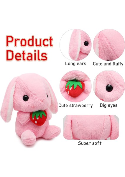 Tavşan Doldurulmuş Hayvan Paskalya Kulaklı Tavşan Peluş Sevimli Beyaz Tavşan Peluş Oyuncak Havuçlu Kabarık Kawaii Yumuşak Sarılma Uyku Yastığı (Yurt Dışından) fırsatları