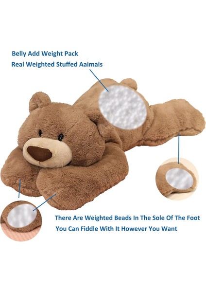 Ağırlıklı Doldurulmuş Hayvanlar, 3,3 Lbs Ağırlıklı Ayı Doldurulmuş Hayvan Oyuncak Kahverengi Ayı Peluş Atmak Yastık Erkekler Kızlar Için Hediyeler, 19,6 Inç (Yurt Dışından) modelleri