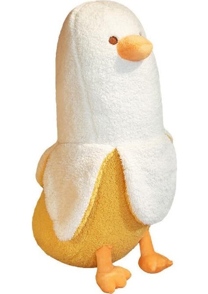 Muz Ördek Peluş Oyuncak, Sevimli Muz Ördek Doldurulmuş Hayvanlar Peluş Bebek Sarılma Uyku Peluş Yastık Erkek ve Kız Hediye Ev Dekorasyonu (19.68'', Beyaz) (Yurt Dışından)
