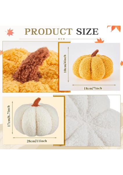 Cadılar Bayramı Dolması Balkabağı Kabarık Peluş Oyuncak 3D Şekilli Dekoratif Şükran Günü Yastığı Yumuşak Sevimli Atma, 11 Inç, 7 Inç (Beyaz, Beyaz, Sarı, 3 Adet) (Yurt Dışından) fiyatları