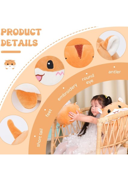 8 Inç Sevimli Sarı Hamster Peluş Doldurulmuş Hayvan Silindirik Vücut Yastık, Süper Yumuşak Karikatür Sarılma Oyuncak Yatak Için Hediyeler, Çocuklar Uyku Kawaii Yastık (Yurt Dışından) fiyatları
