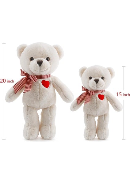 Paket Teddy Bear Kalpli Sevimli Ayılar Doldurulmuş Hayvan Peluş Oyuncaklar Kız Arkadaşı Erkek Arkadaşı Çocuk Için Hediyeler, 20 Inç ve 15 Inç, Bej (Yurt Dışından)