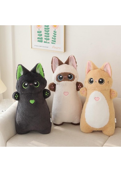 Kedi Peluş Yastık 21 ''uzun Kedi Yastık Sevimli Siyah Doldurulmuş Hayvanlar Peluşlar Kawaii Kedi Vücut Yastığı Peluş Çocuklar Kızlar Için Doğum Günü Hediyesi (Yurt Dışından)