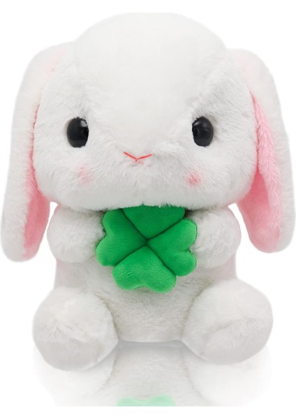Tavşan Doldurulmuş Hayvan Paskalya Kulaklı Tavşan Peluş Sevimli Beyaz Tavşan Peluş Oyuncak Havuçlu Kabarık Kawaii Yumuşak Sarılma Uyku Yastığı (Yurt Dışından)