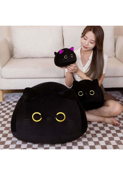 Kedi Peluş Bebek Çocuk Peluş Hayvan Oyuncak Peluş Yastık Bulanık Hayvan Ev Dekorasyon Hayvan Peluş Pet Peluche Siyah Kedi Doldurulmuş Oyuncaklar (25 Cm, Mor) (Yurt Dışından) fırsatları