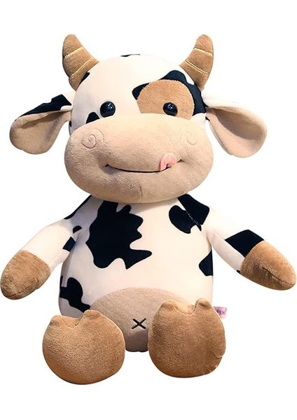 Inek Peluş Oyuncak, 16" Doldurulmuş Hayvan Atma Peluş Yastık Bebek, Yumuşak Kabarık Arkadaş Sarılma Yastık (Yurt Dışından)