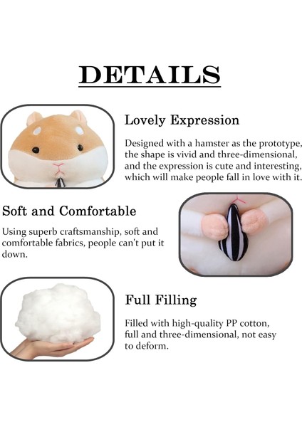 "hamster Peluş Doldurulmuş Hayvanlar, Çocuklar Erkekler Kızlar Için Kawaii Hamster Oyuncak, Kahverengi (Yurt Dışından)