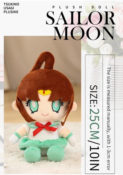 Sailor Peluş Ay Bebek Tsukino Usagi Plushie Anime Dolması Hayvan Yumuşak Karikatür Figürü Oyuncak Yastık Yastık Hediye (Yeşil) (Yurt Dışından)