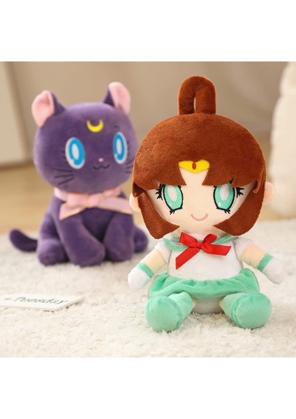 Ay Kedi Peluş Bebek Luna Plushie Dolması Hayvan Oyuncak Figürleri Ev Dekor Doğum Günü Hediyesi 10IN (Mor) (Yurt Dışından)