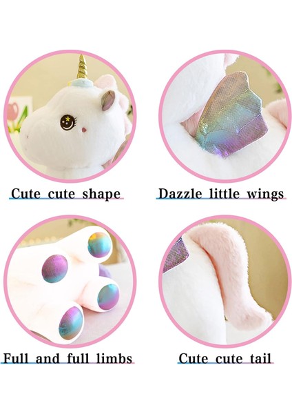 Peluş Tekboynuz Doldurulmuş Hayvan Yastıklar Oyuncak, Peluş Tekboynuzlar Doğum Günü Hediyeleri Kızlar Için Yumuşak Peluş Oyuncaklar Set, Çocuklar, Dekor (Beyaz, 15.7IN/40CM) (Yurt Dışından) modelleri