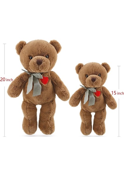 Paket Teddy Bear Kalpli Sevimli Ayılar Doldurulmuş Hayvan Peluş Oyuncaklar Kız Arkadaşı Erkek Arkadaşı Çocuk Için Hediyeler, 20 Inç ve 15 Inç, Kahverengi (Yurt Dışından)