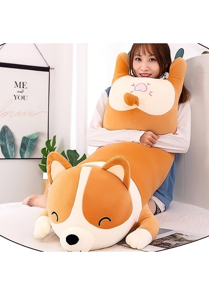 Shiba Inu Peluş Yastık Dolması Hayvan Köpek 47.2 Inç Sevimli Corgi Akita Yumuşak Peluş Oyuncak Kız Erkek Çocuklar Için Konfor Yastık Hediyeler (Turuncu, 120 Cm/47.2 Inç) (Yurt Dışından) modelleri