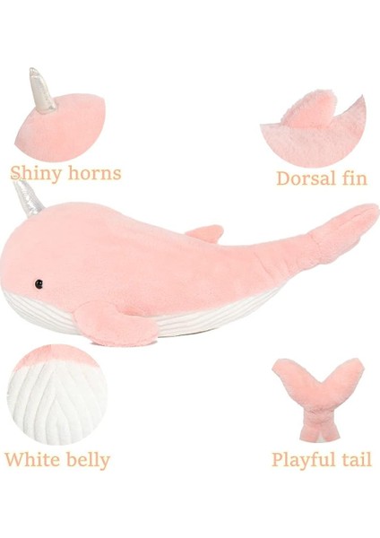 Narwhal Doldurulmuş Hayvan Pembe Narwhal Plushie Balina Peluş Oyuncak Kızlar Çocuklar Için Sarılma Yastık, 24 Inç (Yurt Dışından) fiyatları