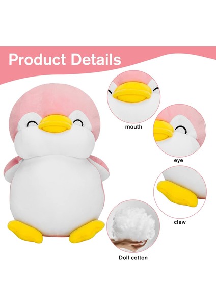 Penguen Peluş Yastık, Doğum Günü, Sevgililer Günü, Noel Için Yumuşak Penguen Doldurulmuş Hayvan Sarılma Yastık Oyuncak Hediyeler, 9,8 Inç, Pembe. (Yurt Dışından) modelleri