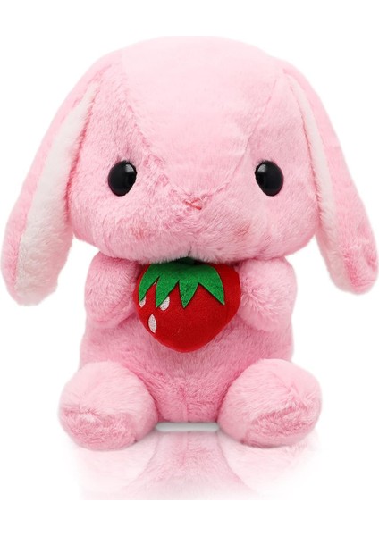 Tavşan Doldurulmuş Hayvan Paskalya Kulaklı Tavşan Peluş Sevimli Beyaz Tavşan Peluş Oyuncak Havuçlu Kabarık Kawaii Yumuşak Sarılma Uyku Yastığı (Yurt Dışından)