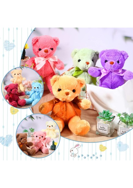 10 Parça Operasyon Noel Ayılar Yumuşak Peluş Oyuncak Doldurulmuş Hayvanlar Çocuklar Için Sevimli Ayılar Erkek Kız Doğum Günü Sevgililer Günü Bebek Duş Ayı Parti Favor (Parlak Renkler) (Yurt Dışından)