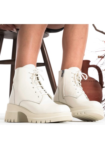 Deri Bağcıklı Fermuarlı Rahat Kadın Bot Ayakkabı fiyatları