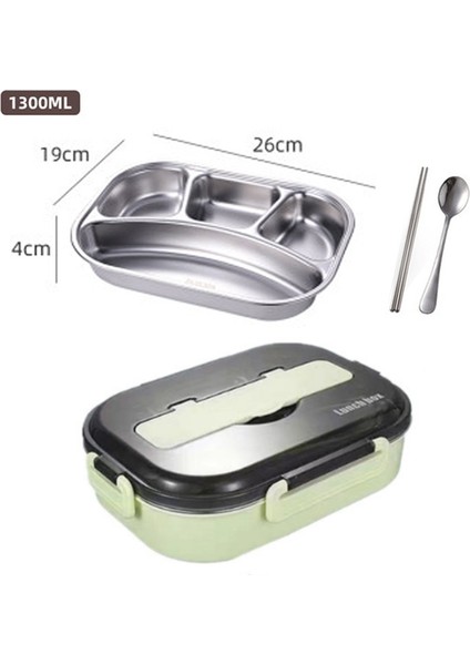 1.3l Paslanmaz Çelik Gurme Modern Öğle Yemeği Kutusu Bento Öğle Yemeği Kutusu (Yurt Dışından)