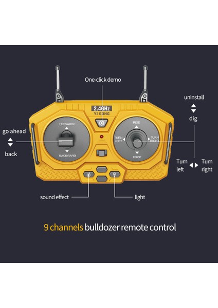 Çocuk 2.4g Uzaktan Kumanda Ekskavatör Rc Model Oyuncak Arabalar Damperli Kamyon Buldozer Mühendislik Araç Noel Doğum Günü Hediyeleri (Yurt Dışından)