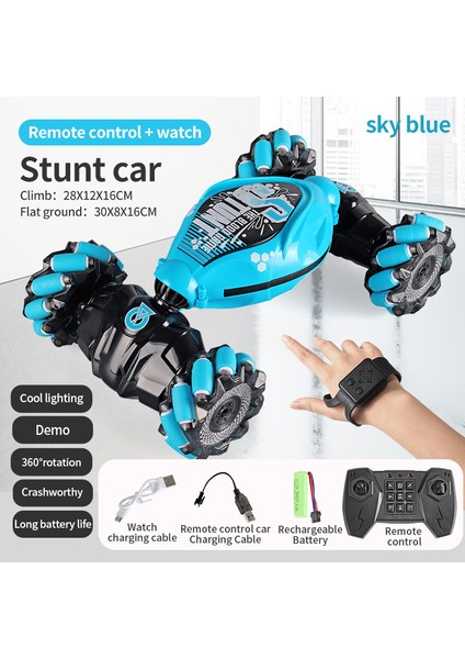 4WD 1:16 Dublör Rc Araba LED Işık ile Hareket Indüksiyon Deformasyon Büküm Tırmanma Radyo Kontrollü Araba Elektronik Oyuncaklar Çocuklar Için (Yurt Dışından)