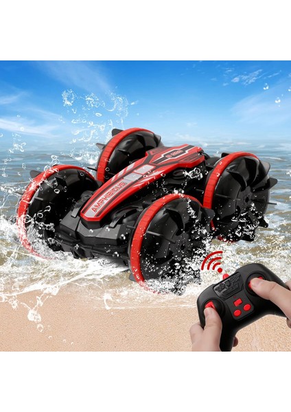 Uzaktan Kumandalı Araba Tekne Kamyon, 2.4 Ghz 4WD Amfibi Rc Araba Tekne Döndürme 360° Döndürme ve Çevirme Kamyon Dublör Araçları, 6-12 Yaşındaki Erkek Çocuklar Için Oyuncaklar Seri (Yurt Dışından)