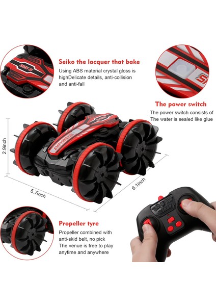 Uzaktan Kumandalı Araba Tekne Kamyon, 2.4 Ghz 4WD Amfibi Rc Araba Tekne Döndürme 360° Döndürme ve Çevirme Kamyon Dublör Araçları, 6-12 Yaşındaki Erkek Çocuklar Için Oyuncaklar Seri (Yurt Dışından) fırsatları