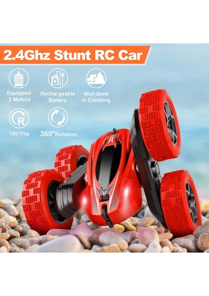 Uzaktan Kumandalı Araba, Rc Arabalar 2.4ghz Hızlı Dublör Rc Araba, 4WD Çift Taraflı 360° Dönen Farlı Rc Kamyonlar, Çocuk Erkek Kızları Için Off Road Rc Paletli Oyuncak Arabalar (Kı (Yurt Dışından)