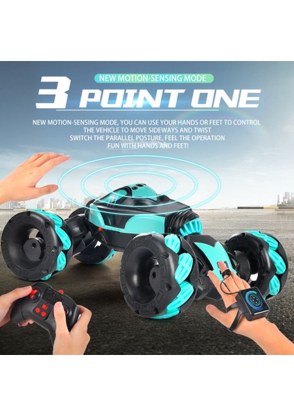 Elektrikli Rc Araba - 2.4g 4WD Rc Dublör Araba, Joystick Kontrolü, Hareket Algılama, 2 Şarj Edilebilir Pil, Erkekler ve Kızlar Için Hediye 6+ (Yurt Dışından)