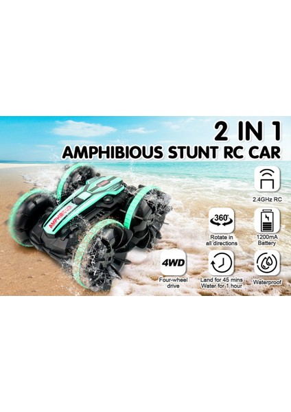 Çocuklar Için Uzaktan Kumandalı Amfibi 4WD Suya Dayanıklı Dublör Offroad Arabası 2,4 Ghz Uzaktan Kumanda 360° Dönen Uzaktan Kumandalı Araba Su ve Kara Erkekler Için Noel Doğum Günü (Yurt Dışından) fiyatları