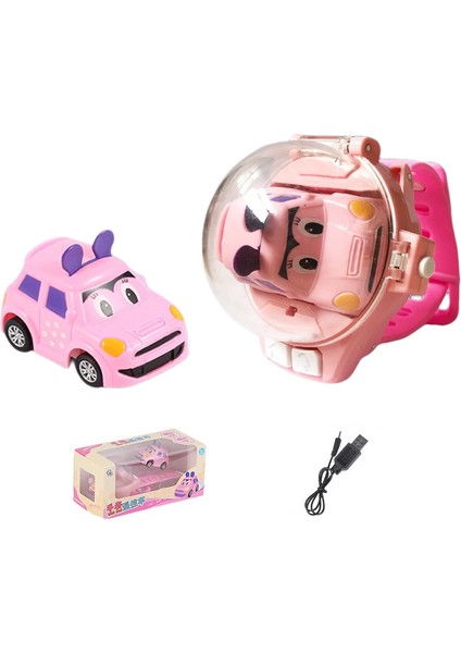(1 Paket) Araba Izle Oyuncak Elektrikli Çocuk Mini Yarış Çocuk Uzaktan Kumandalı Araba Araba Saati (Yükseltme - Pembe Mini (Şarj Edilebilir Versiyon)) (Yurt Dışından)