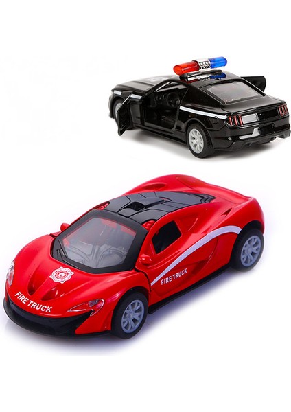 1: 36 Alaşım Polis Arabası Serisi Model Çocuk Oyuncak Araba Süsleri Geri Çekin Araba Modeli Çocuk Oyuncak (Ym Siyah, 2 Paket) (Yurt Dışından)