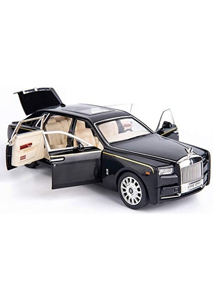 Saytay 1/24 Rolls-Royce Phantom Model Araba, Çinko Alaşımı Geri Çekin Oyuncak Araba Çocuklar Için Ses ve Işık ile Erkek Kız Hediye (Siyah) ST-001 (Yurt Dışından)