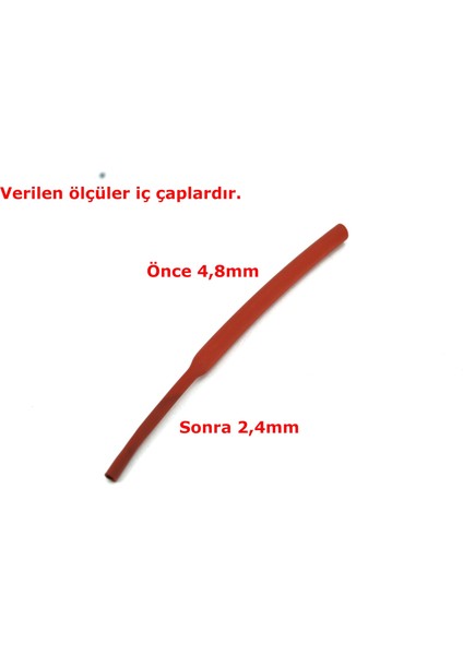 1 Metre 4,8 mm Kırmızı Isı Ile Daralan Makaron Kablo Izolasyon