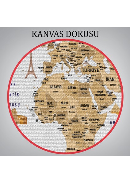 Haritasepeti Türkçe Dünya Haritası Dekoratif Kanvas Tablo Ülke-Başkentli Öğretici ve Sembollü 2322 indirimleri