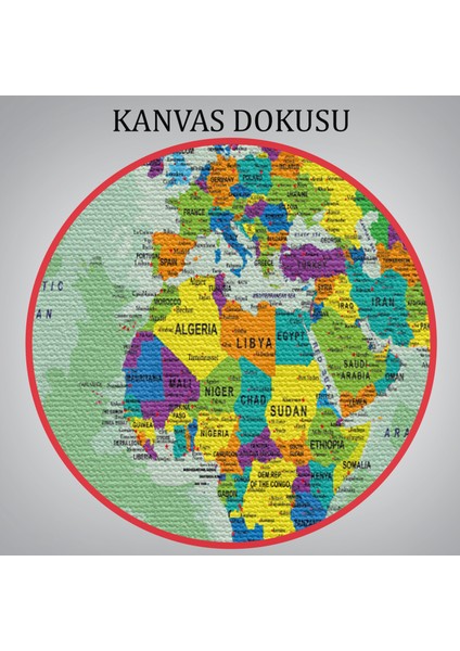 HaritaSepeti Dünya Haritası Son Derece Ayrıntılı Eğitici ve Öğretici Okyanuslu Dekoratif Kanvas Tablo 2503 indirimleri