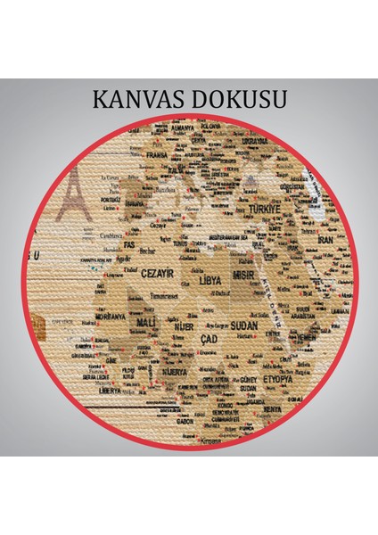 Haritasepeti Ahşap Görünümlü Türkçe Dünya Haritası Sembollü Eğitici ve Öğretici Dekoratif Kanvas Tablo 2945 indirimleri