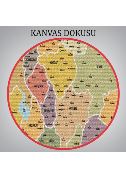 HaritaSepeti Türkiye Haritası Kanvas Tablo İl ve İlçeli Ayrıntılı Eğitici-Öğretici Dekoratif Tablo 3042 indirimleri