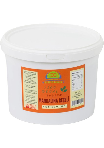 81 İl 81 Lezzet Bodrum Mandalinası Reçeli 5kg