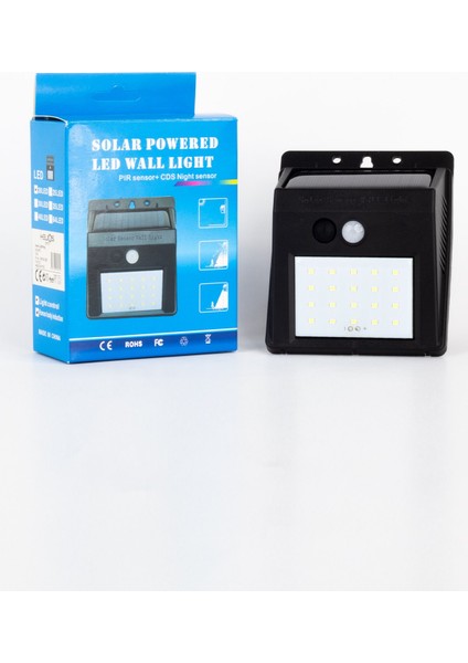 15W Solar LED Duvar Aydınlatma Beyaz Işık IP65 (Dış Mekan) Hs 4010