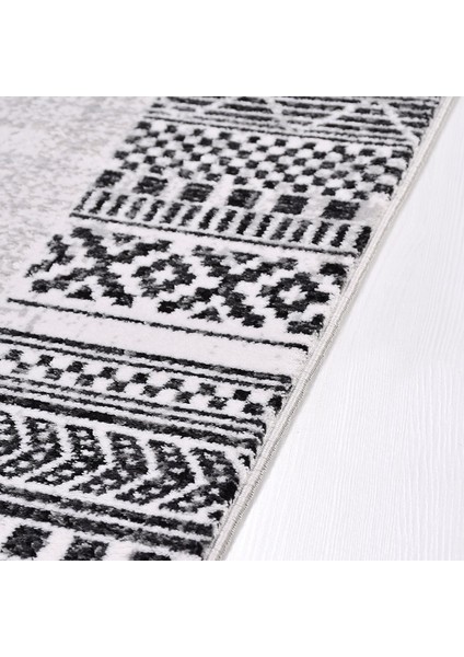 Gri Iskandinav Desen Makine Halısı