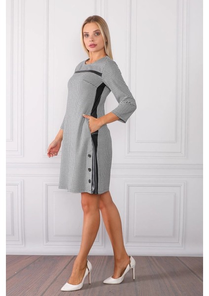 Element's Kadın Çizgili ve Deri Detaylı Elbise ETS9545154 fiyatları