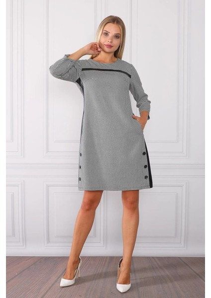 Element's Kadın Çizgili ve Deri Detaylı Elbise ETS9545154 fırsatları