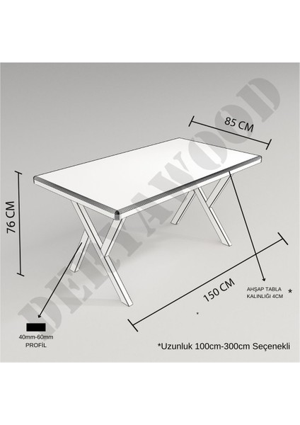 Masif Ahşap Anteres Mutfak Masası 70*100*76 cm