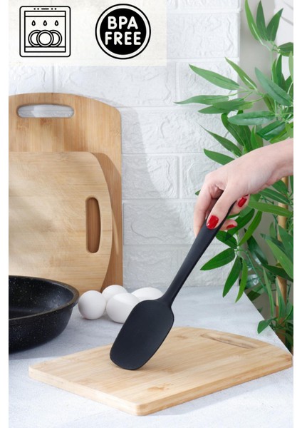 Homenıva 1 Adet Siyah Silikon Spatula