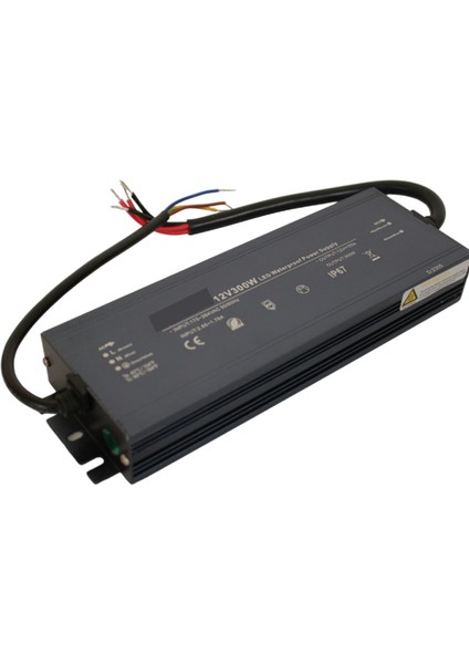 12 Volt 25 Amper 300 Watt Dış Cephe LED Adaptör IP67 Su Geçirmez