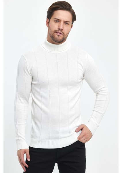 Erkek Tam Balıkçı Likralı Fitilli Kumaş Dar Kalıp Şık ve Rahat Kışlık Triko Kazak fiyatları